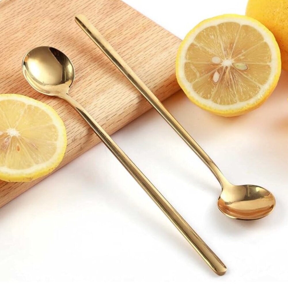 NEW 4pcs Gold Tone Stainless Steel Spoons - Picture 2 of 3
